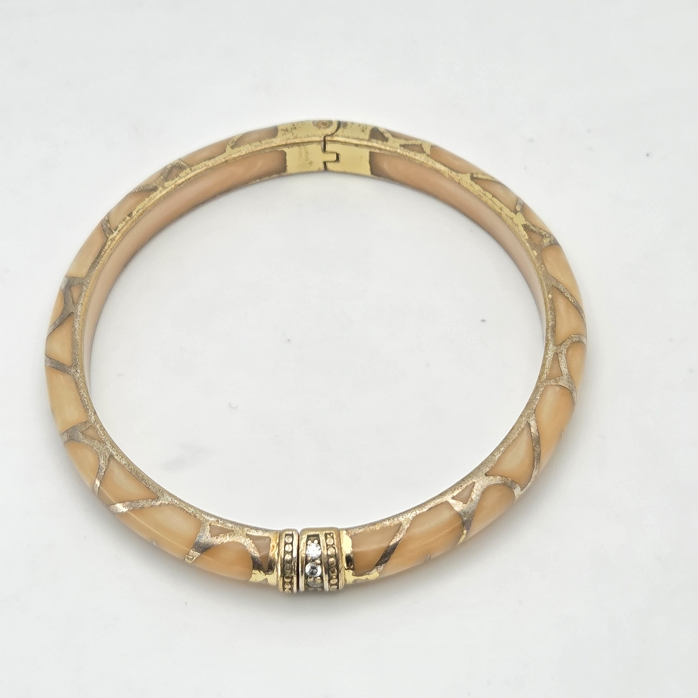 Cristina Sabatini Designer 18K Gold Plated Resin Clamper Bangle - Picture 14 of 16